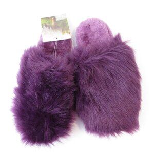 Bearpaw Jacqui Faux Fur Closed Toe Slippers Women's Size 5-6